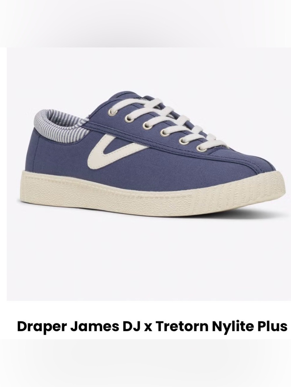 Draper James Tretorn Nylite Plus Blue White Canvas Sneakers size 9